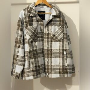 Hollister Checkered Jacket - Brown and White